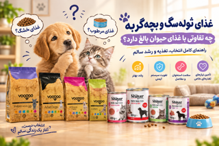 غذای توله‌سگ و بچه‌گربه چه تفاوتی با غذای حیوان بالغ دارد؟