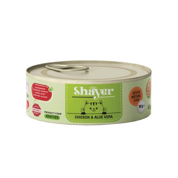 کنسرو کیتن نچرال شایر مدل Chicken&aloevera وزن 90 گرم